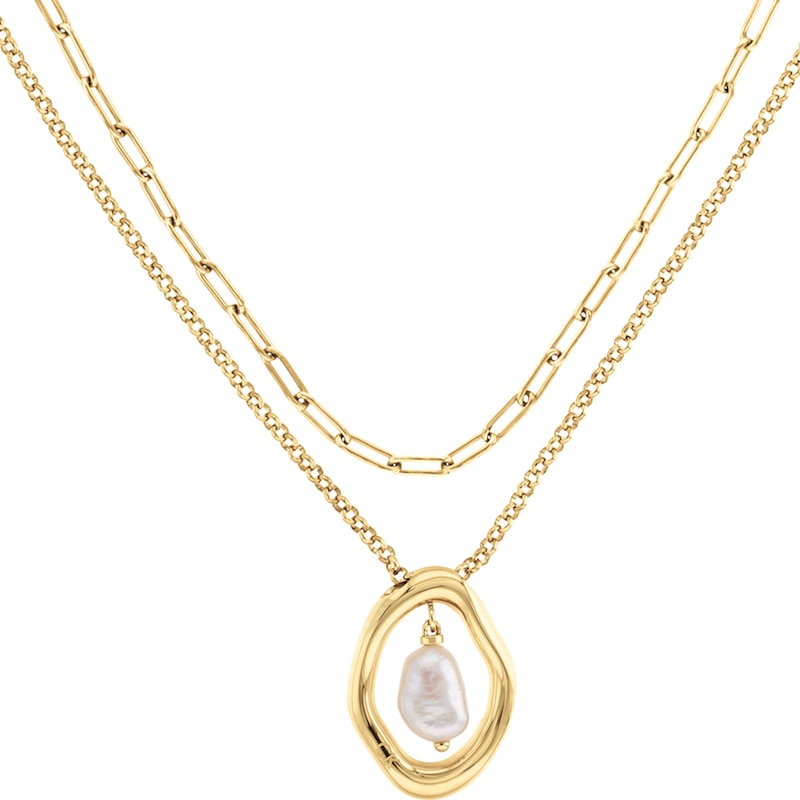 Main Image 2 of Calvin Klein Ladies' Gold-Tone Stainless Steel Layered Pendant Necklace