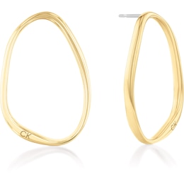 Calvin Klein Ladies' Gold-Tone Stainless Steel Hoop Earrings