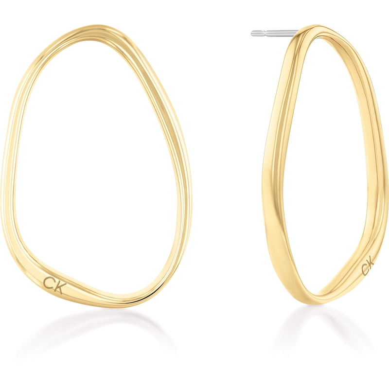 Calvin Klein Ladies' Gold-Tone Stainless Steel Hoop Earrings
