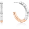 Thumbnail Image 1 of Calvin Klein Ladies' Rose Gold-Tone & Silver Stainless Steel Half Hoop Earrings