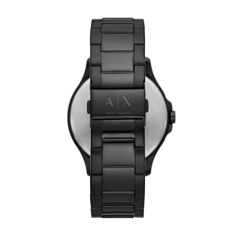 Main Image 3 of Armani Exchange Men's Black Stainless Steel Watch & Leather Bracelet Gift Set