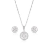 Thumbnail Image 1 of Sterling Silver Round Diamond Earrings & Pendant Boxed Set