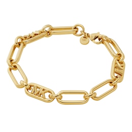 Michael Kors Ladies' Statement Link 14ct Gold Plated Empire Link Chain Bracelet