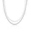 Thumbnail Image 0 of Stainless Steel Chain & Faux Pearl Strand Double Necklace