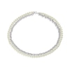Thumbnail Image 1 of Stainless Steel Chain & Faux Pearl Strand Double Necklace