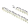 Thumbnail Image 2 of Stainless Steel Chain & Faux Pearl Strand Double Necklace