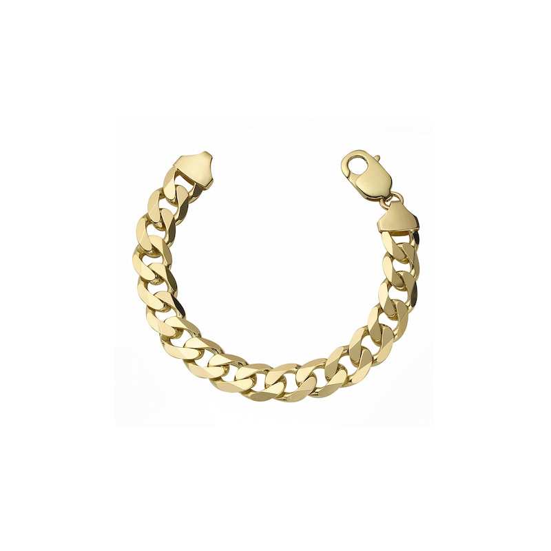 Main Image 1 of 9ct Yellow Gold Solid 8.75" Curb Chain Bracelet