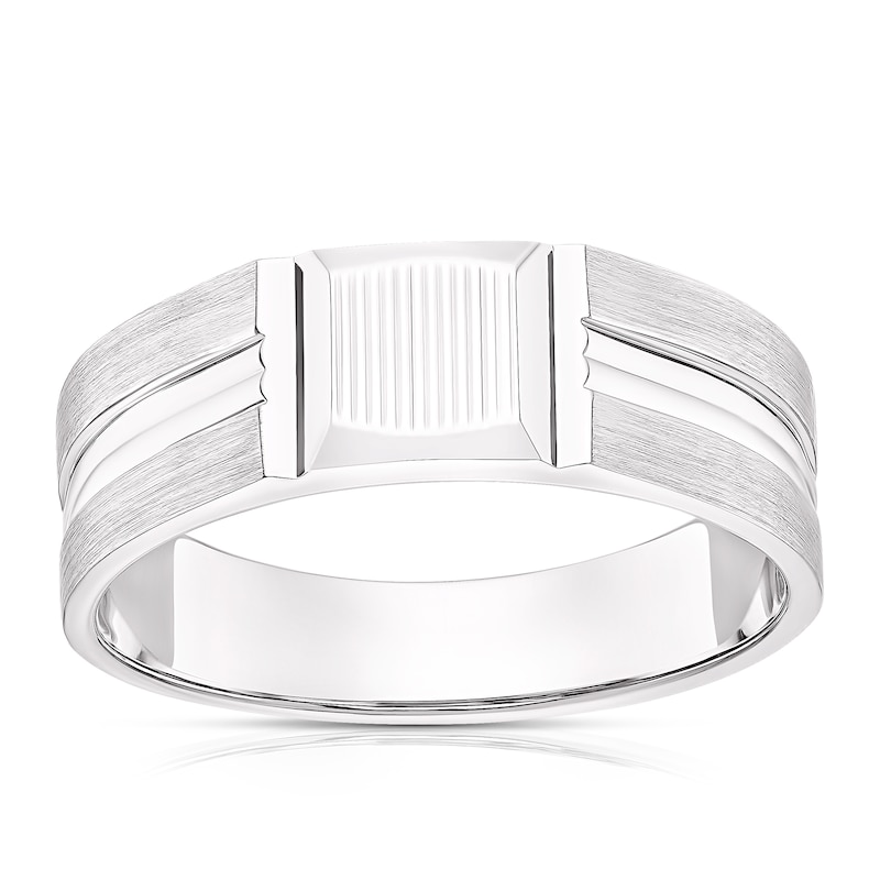 Main Image 1 of Men's Sterling Silver Detailed Signet Ring
