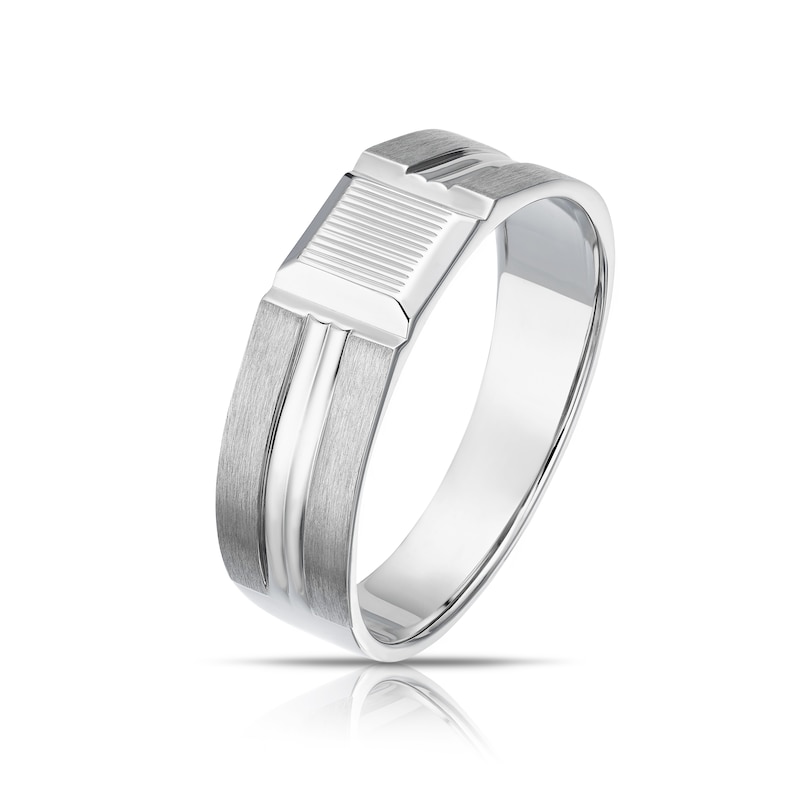 Main Image 2 of Men's Sterling Silver Detailed Signet Ring