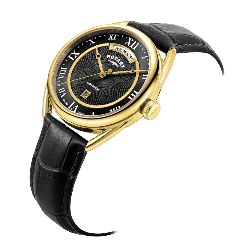 Main Image 2 of Rotary Men's Black Dial Black Leather Strap Watch