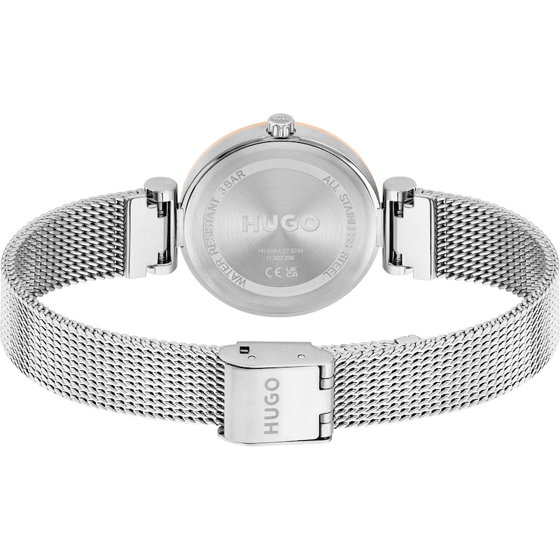 Main Image 3 of HUGO #SWEET Ladies' Logo Patterned Dial Stainless Steel Mesh Bracelet Watch
