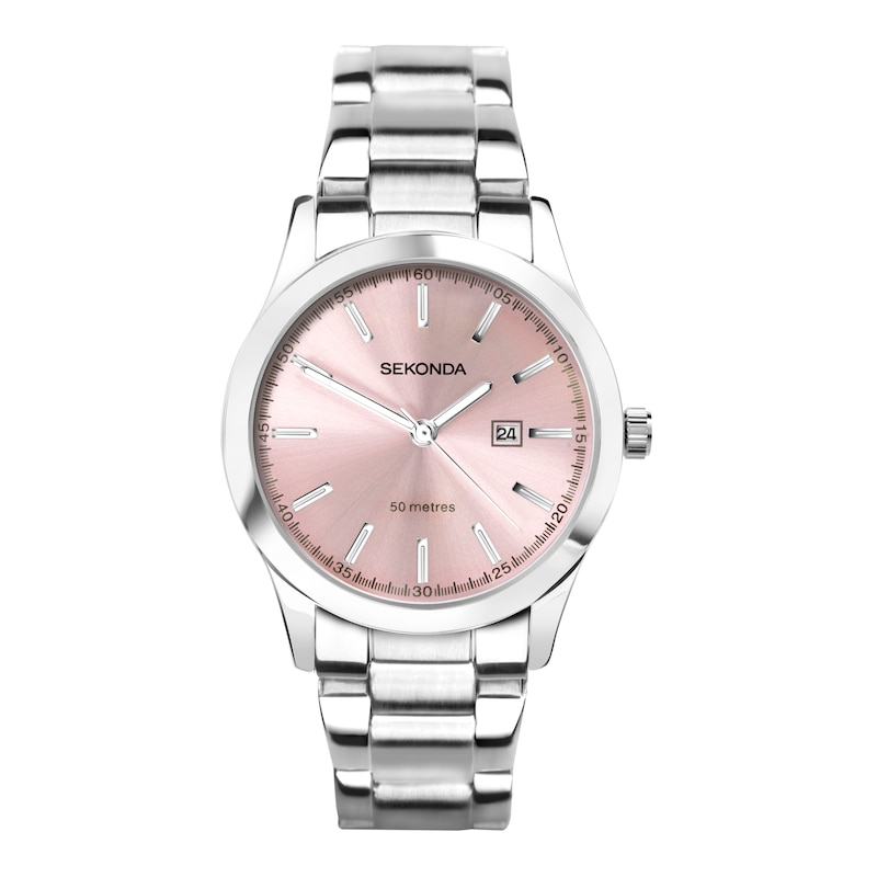 Sekonda Taylor Ladies' Pale Pink Dial Bracelet Watch | H.Samuel