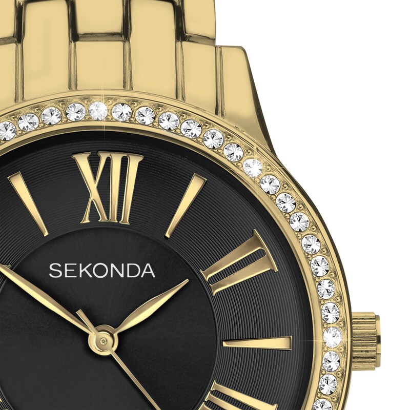 Main Image 2 of Sekonda Charlotte Ladies' Black Dial Gold Tone Bracelet Watch