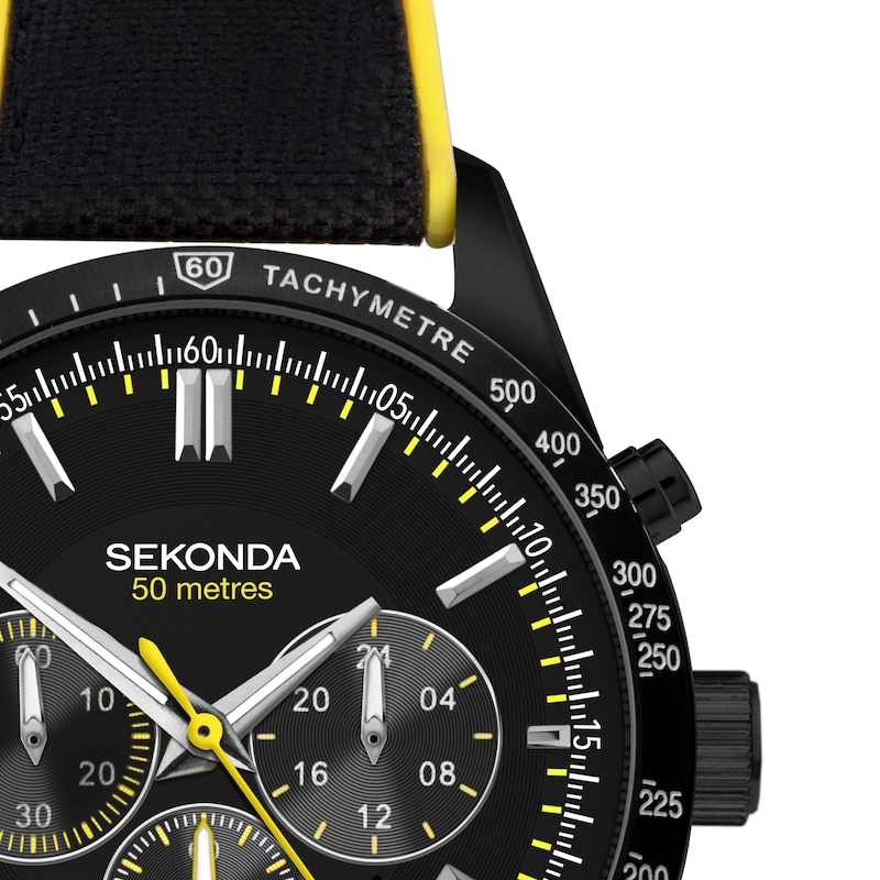 Sekonda Velocity Men's Chronograph Black Canvas Strap Watch