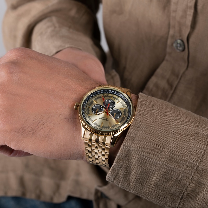 Main Image 7 of Sekonda Maverick Men's Chronograph Gold Tone Bracelet Watch