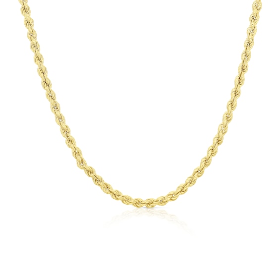 Sterling Silver and 18ct Gold Plated Vermeil 80 Gauge 20 Rope Chain Necklace