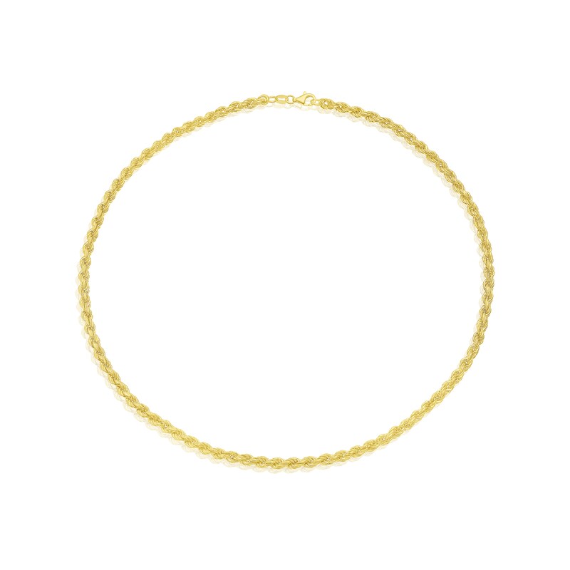 Main Image 2 of Sterling Silver & 18ct Gold Plated Vermeil 80 Gauge 20&quot; Rope Chain Necklace