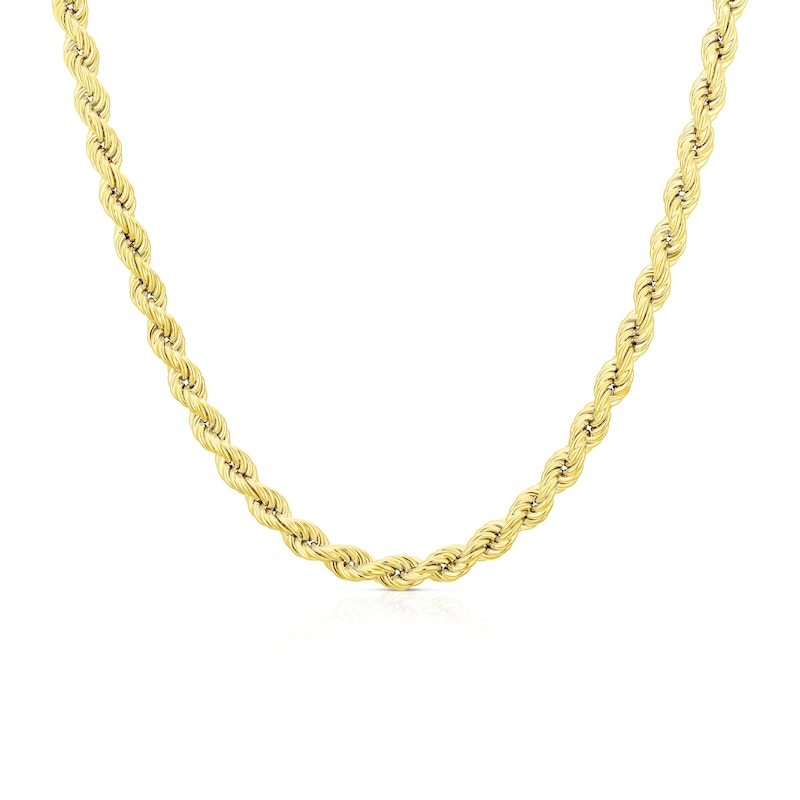 Main Image 1 of Sterling Silver & 18ct Gold Plated Vermeil 100 Gauge 18" Rope Chain Necklace