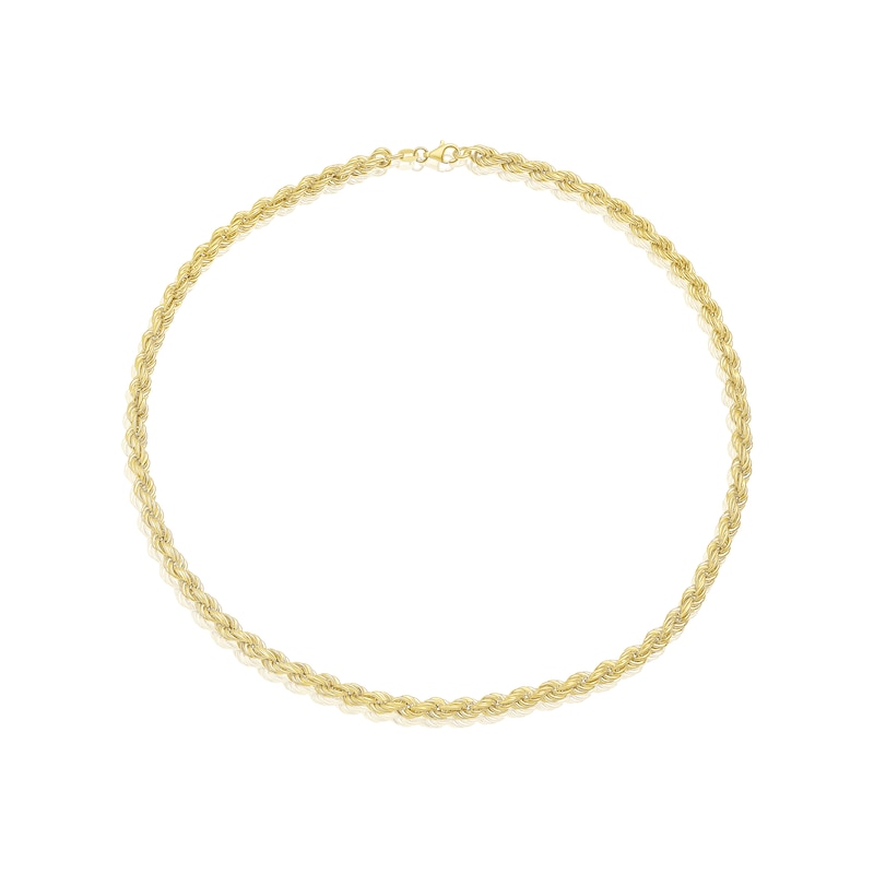 Main Image 2 of Sterling Silver & 18ct Gold Plated Vermeil 100 Gauge 18" Rope Chain Necklace