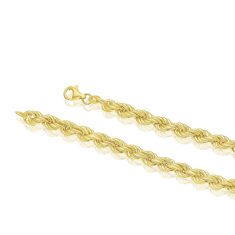 Main Image 3 of Sterling Silver & 18ct Gold Plated Vermeil 100 Gauge 18" Rope Chain Necklace