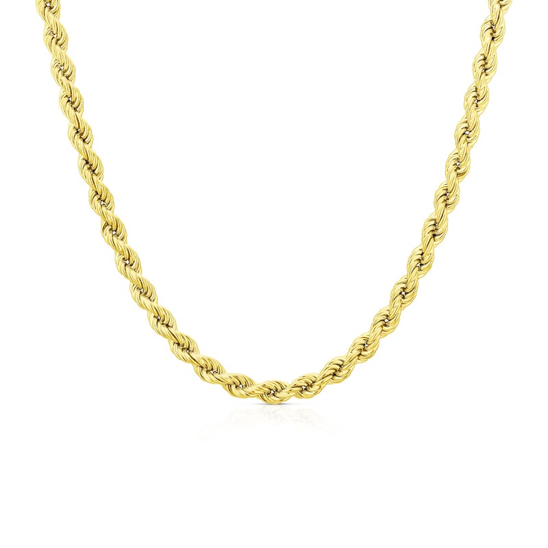 Main Image 1 of Sterling Silver & 18ct Gold Plated Vermeil 100 Gauge 22&quot; Rope Chain Necklace