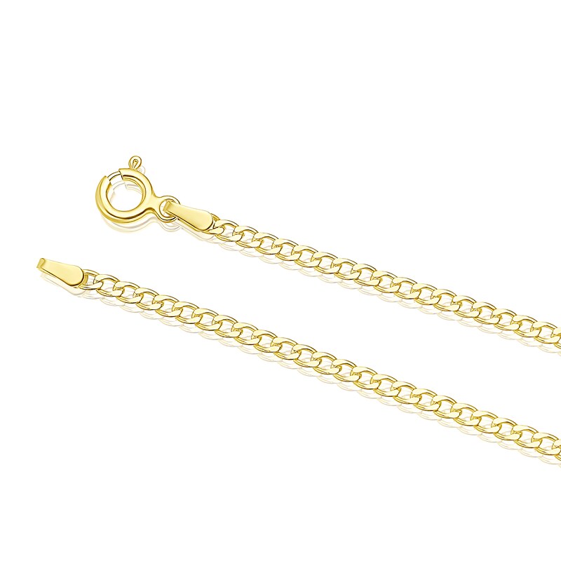 Main Image 3 of Sterling Silver & 18ct Gold Plated Vermeil 60 Gauge 18" Curb Chain Necklace