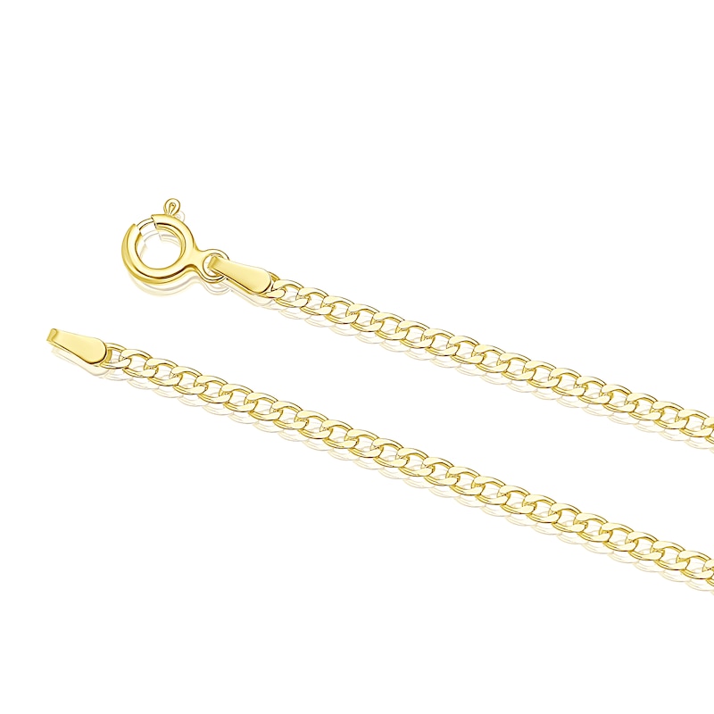 Main Image 3 of Sterling Silver & 18ct Gold Plated Vermeil 60 Gauge 20" Curb Chain Necklace