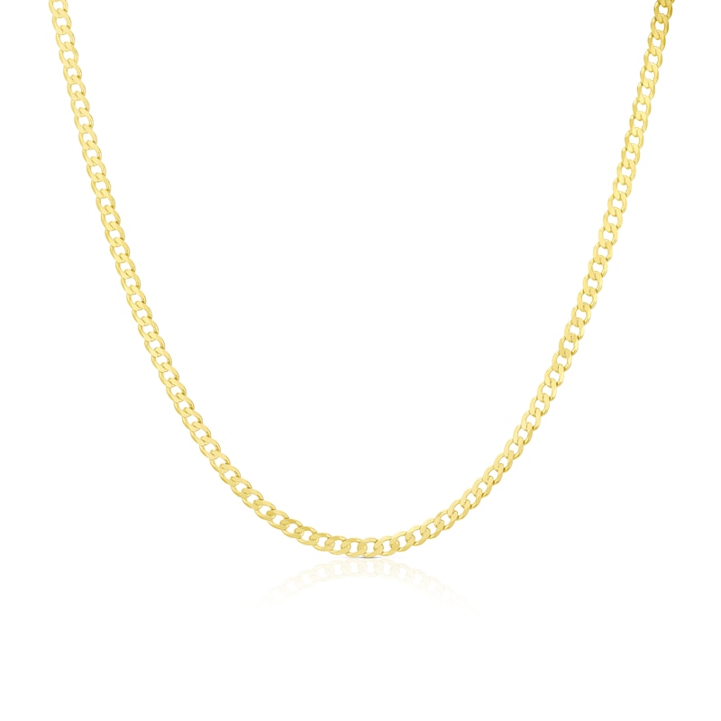 Main Image 1 of Sterling Silver & 18ct Gold Plated Vermeil 80 Gauge 24" Curb Chain Necklace