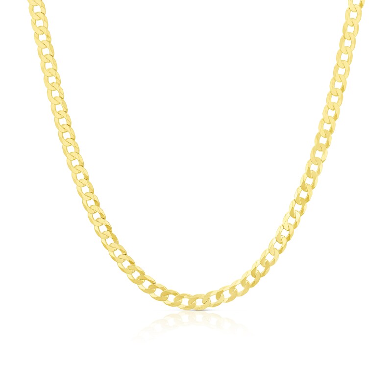Main Image 1 of Sterling Silver & 18ct Gold Plated Vermeil 120 Gauge 22" Curb Chain Necklace