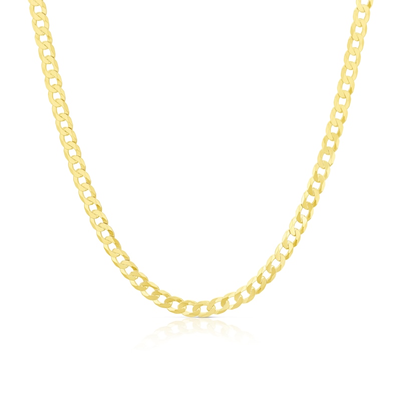 Main Image 1 of Sterling Silver & 18ct Gold Plated Vermeil 120 Gauge 24" Curb Chain Necklace