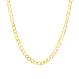 Sterling Silver & 18ct Gold Plated Vermeil 150 Gauge 22" Curb Chain Necklace