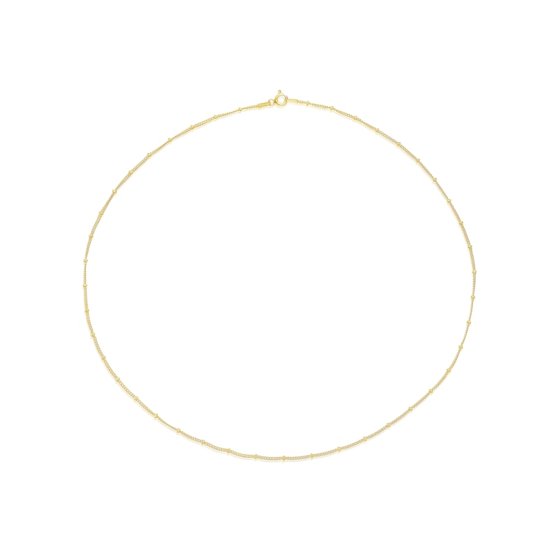 Main Image 2 of Sterling Silver & 18ct Gold Plated Vermeil 35 Gauge 18" Trace Chain Necklace