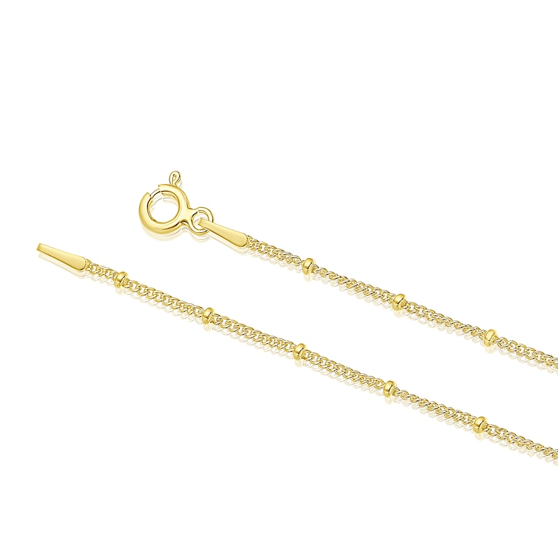 Main Image 3 of Sterling Silver & 18ct Gold Plated Vermeil 35 Gauge 18" Trace Chain Necklace