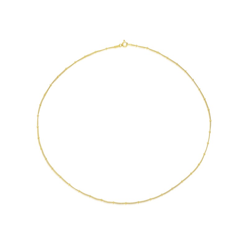 Main Image 2 of Sterling Silver & 18ct Gold Plated Vermeil 35 Gauge 20" Trace Chain Necklace