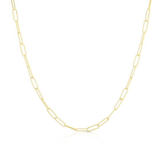 Sterling Silver and 18ct Gold Plated Vermeil 70 Gauge 18 Paper Link Chain Necklace