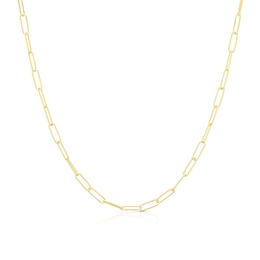 Sterling Silver & 18ct Gold Plated Vermeil 70 Gauge 20" Paper Link Chain Necklace