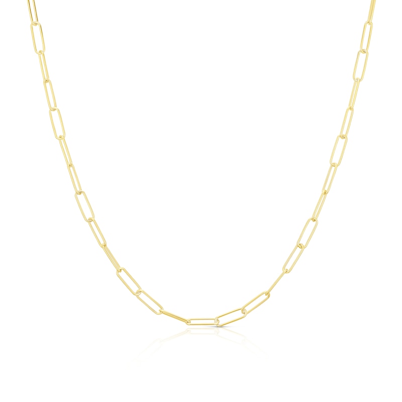 Sterling Silver & 18ct Gold Plated Vermeil 70 Gauge 20 Inch Paper Link ...