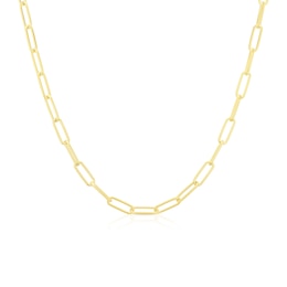 Sterling Silver & 18ct Gold Plated Vermeil 110 Gauge 20" Paper Link Chain Necklace
