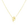 Thumbnail Image 1 of Sterling Silver & 18ct Gold Plated Vermeil 63 Gauge 16" T Bar Paper link Chain Necklace