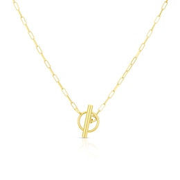 Sterling Silver & 18ct Gold Plated Vermeil 63 Gauge 16" T Bar Paper link Chain Necklace