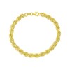 Thumbnail Image 1 of Sterling Silver & 18ct Gold Plated Vermeil 100 Gauge 7.25" Rope Chain Bracelet