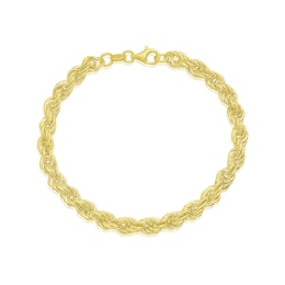 Sterling Silver & 18ct Gold Plated Vermeil 100 Gauge 7.25" Rope Chain Bracelet