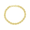 Thumbnail Image 1 of Sterling Silver & 18ct Gold Plated Vermeil 100 Gauge 8" Rope Chain Bracelet