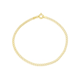 Sterling Silver & 18ct Gold Plated Vermeil 60 Gauge 7.25" Curb Chain Bracelet