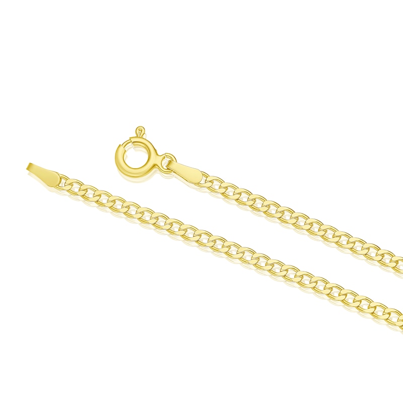 Main Image 3 of Sterling Silver & 18ct Gold Plated Vermeil 60 Gauge 7.25" Curb Chain Bracelet