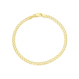 Sterling Silver & 18ct Gold Plated Vermeil 80 Gauge 8" Curb Chain Bracelet
