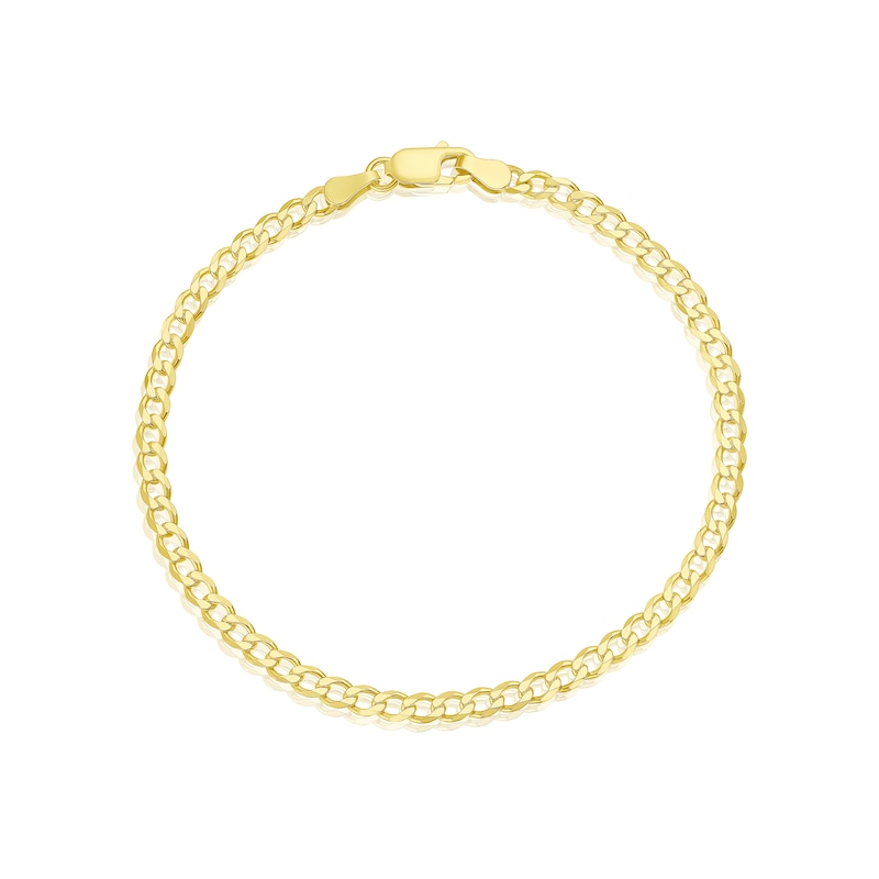 Main Image 1 of Sterling Silver & 18ct Gold Plated Vermeil 80 Gauge 8" Curb Chain Bracelet