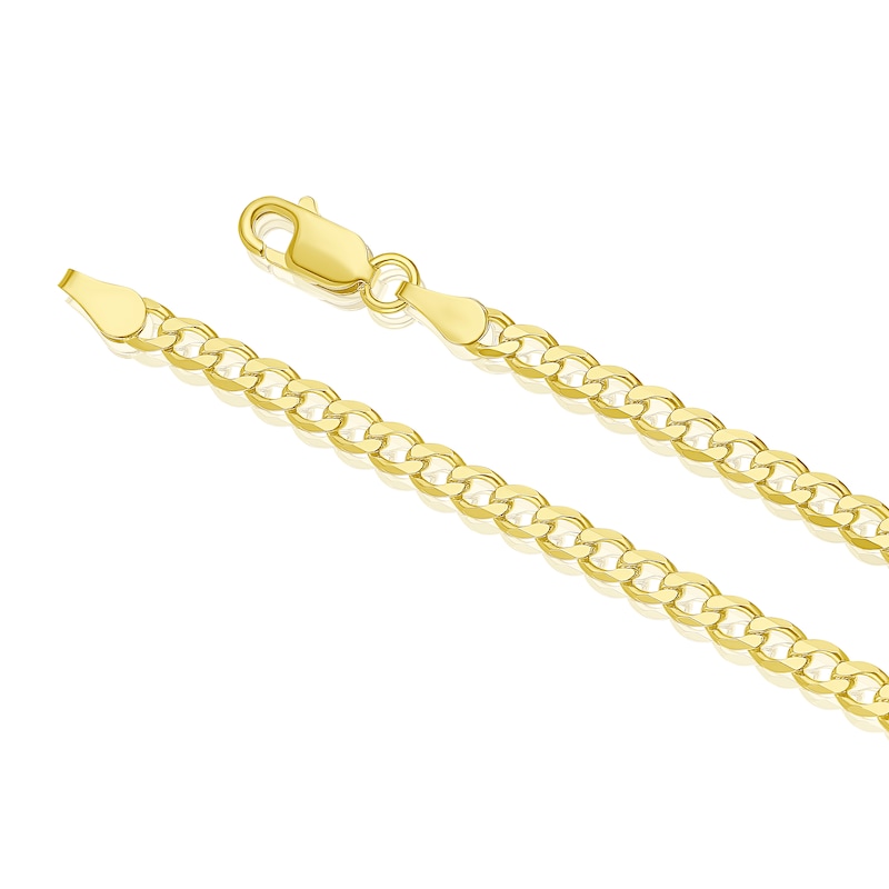 Main Image 3 of Sterling Silver & 18ct Gold Plated Vermeil 80 Gauge 8" Curb Chain Bracelet