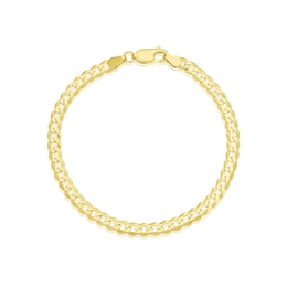 Sterling Silver & 18ct Gold Plated Vermeil 120 Gauge 8" Curb Chain Bracelet