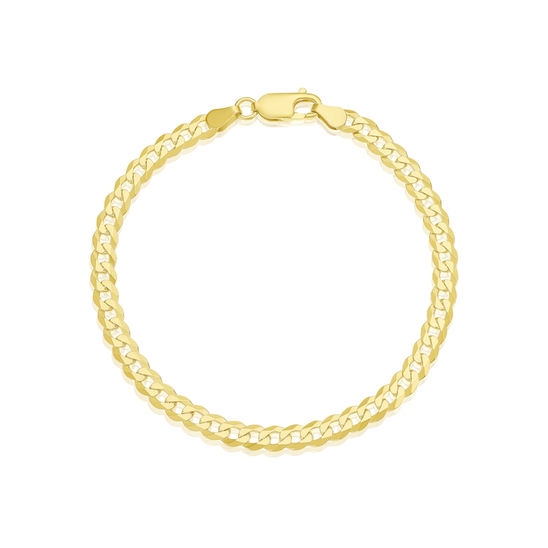 Main Image 1 of Sterling Silver & 18ct Gold Plated Vermeil 120 Gauge 8" Curb Chain Bracelet